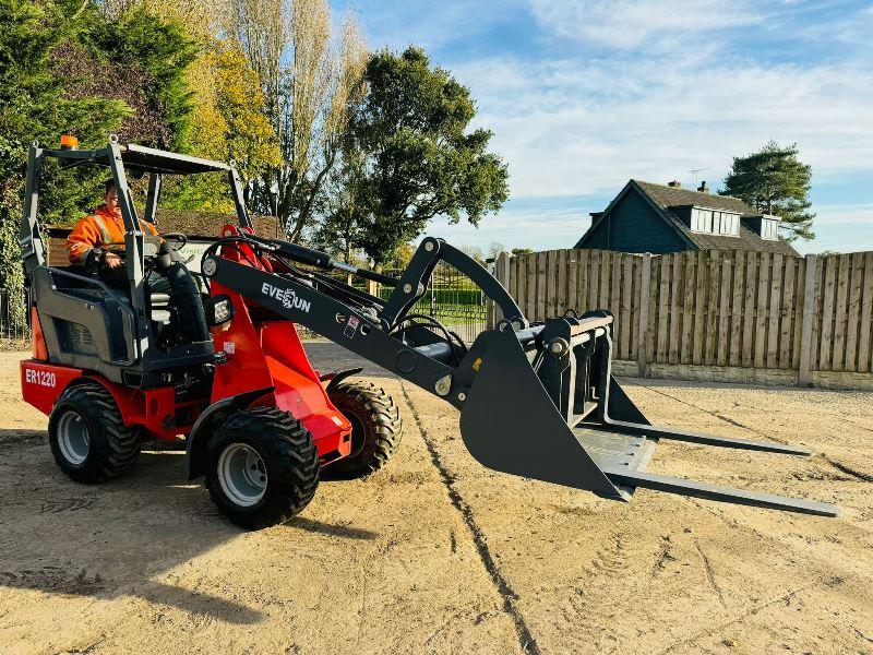 UNUSED EVERUN ER1220 LOADING SHOVEL *YEAR 2024* C/W KUBOTA ENGINE, BUCKET & TINES 