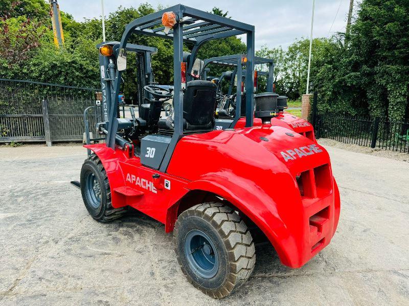 UNUSED APACHE FR30 ROUGH TERRIAN 4WD FORKLIFT *YEAR 2024, ONLY 2 LEFT* VIDEO*