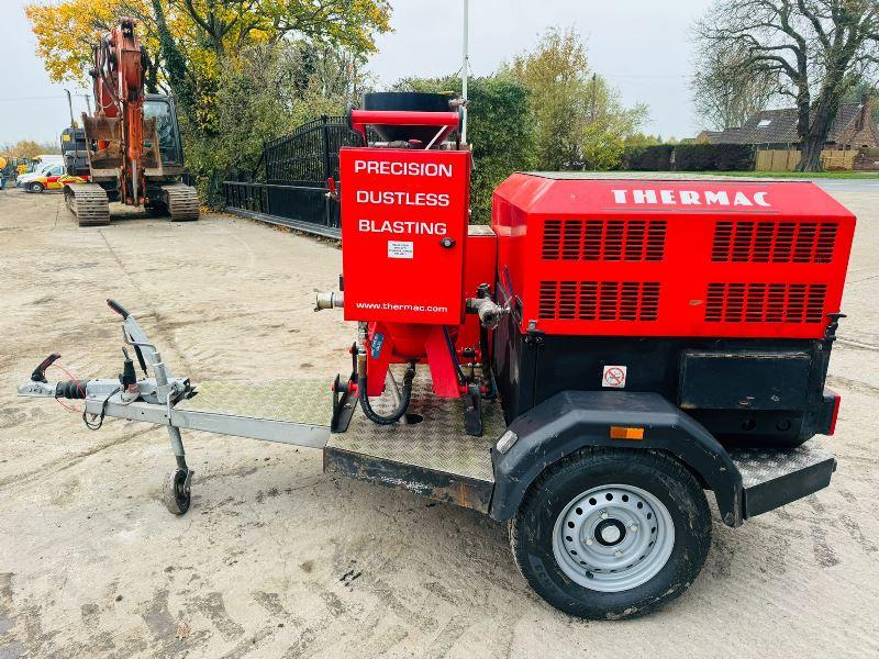 THERMAC PORTABLE SAND BLASTER C/W INGERSOL RAND COMPRESSOR