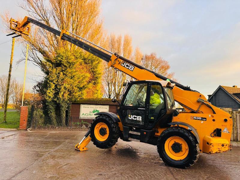 JCB 535-140HI-VIZ 4WD TELEHANDLER *14 METER REACH,  YEAR 2014* C/W TINES *VIDEO*