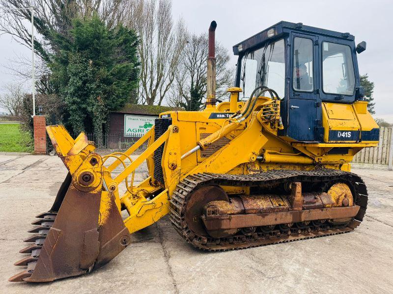 KOMATSU D41S TRACKED DROTT C/W THREE IN ONE BUCKET *VIDEO*