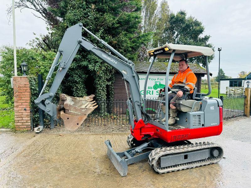 TAKEUCHI TB016 TRACKED EXCAVATOR C/W QUICK HITCH & 3 X BUCKETS *VIDEO*