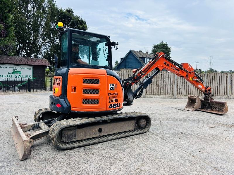 HITACHI ZX48U-5A EXCAVATOR *ZERO SWING, YEAR 2018* C/W 2 X BUCKET'S *VIDEO*