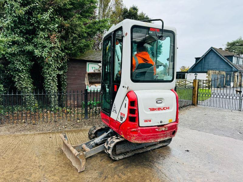 TAKEUCHI TB216 TRACKED EXCAVATOR *YEAR 2019, ONLY 1881HOURS* C/W 3 X BUCKETS 