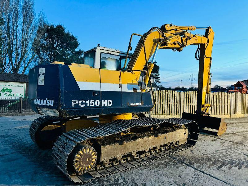 KOMATSU PC150HD TRACKED EXCAVATOR C/W BUCKET *VIDEO*