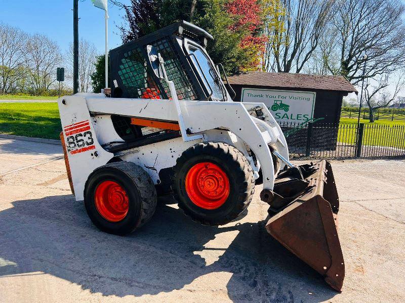 BOBCAT 863 4WD SKIDSTEER C/W FULLY GLAZED CABIN & FRONT DOOR *VIDEO*