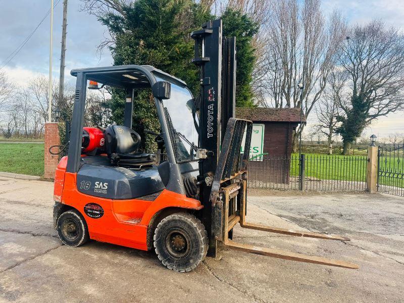 TOYOTA 18 FORKLIFT C/W PALLET TINES *VIDEO*