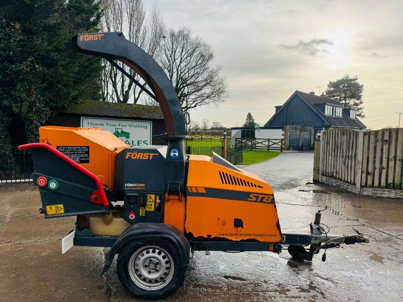  FORST ST8 SINGLE AXLE WOOD CHIPPER *VIDEO*