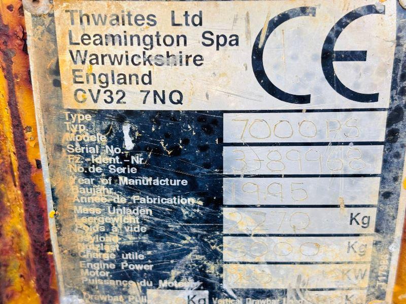 THWAITES 7000 4WD C/W HYDRAULIC TURN TABLE & ROLE BAR 