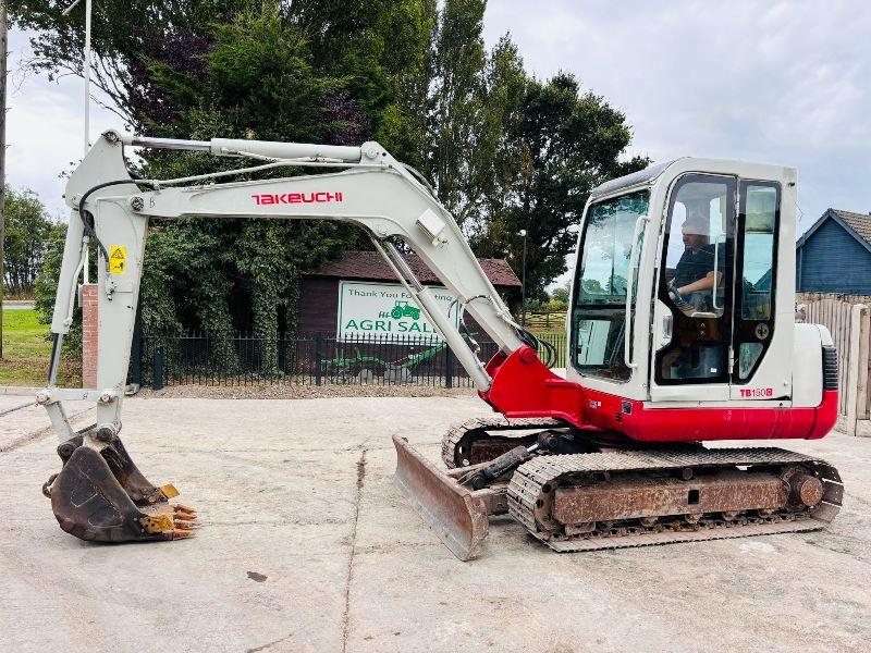 TAKEUCHI TB150C TRACKED EXCAVATOR C/W FRONT BLADE *VIDEO*