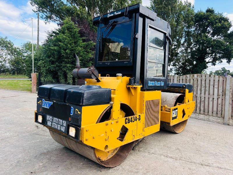 CATERPILLAR CB434 DOUBLE DRUM ROLLER C/W FULLY GLAZED CABIN *VIDEO*