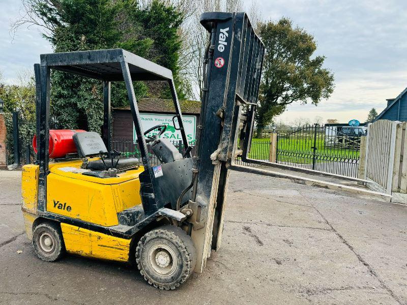  YALE GLP20 FORKLIFT *CONTAINER SPEC* C/W PALLET TINES & SIDE SHIFT *VIDEO*