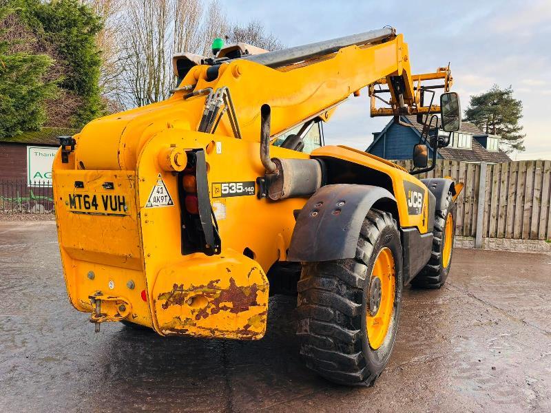 JCB 535-140HI-VIZ 4WD TELEHANDLER *14 METER REACH,  YEAR 2014* C/W TINES *VIDEO*