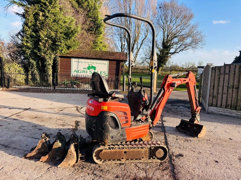 KUBOTA K008-3 TRACKED EXCAVATOR *YEAR 2016, 685 HOURS* C/W 4 X BUCKETS