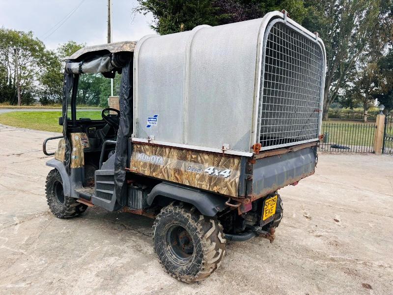 KUBOTA RTV900 4WD UTV *YEAR 2008, ROAD REGISTERED* C/W HYDRAULIC TIP & CANOPY *VIDEO*