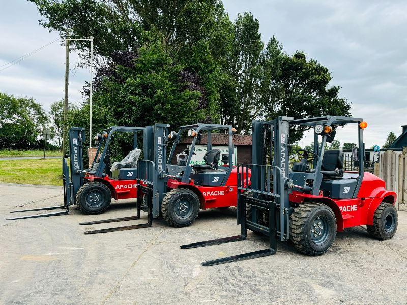 UNUSED APACHE FR30 ROUGH TERRIAN 4WD FORKLIFT *YEAR 2024, ONLY 2 LEFT* VIDEO*