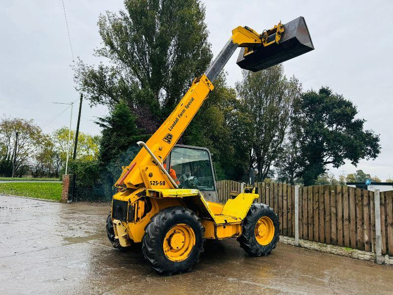 JCB 525-58 4WD TELEHANDLER *AG-SPEC* C/W BUCKET, PALLET TINES & TINE EXTENSIONS *VIDEO*