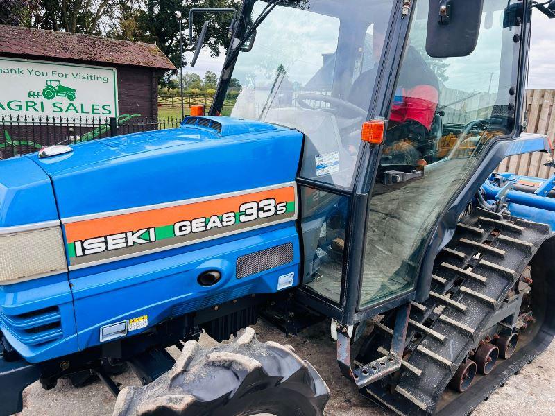 ISEKI GEAS 33S TRACKED TRACTOR *ONLY 889 HOURS* C/W AC CABIN & ROTOVATOR *VIDEO*