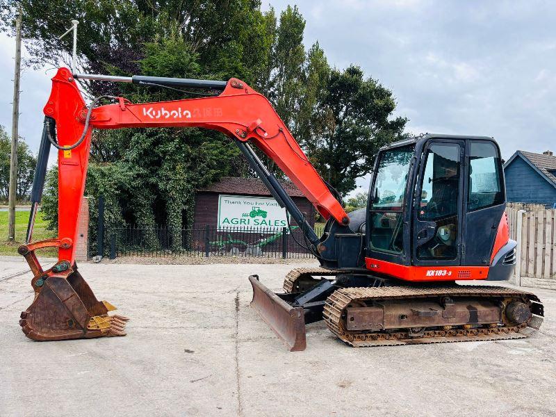 KUBOTA KX183-3 TRACKED EXCAVATOR *ZERO SWING, YEAR 2014* C/W BUCKET *VIDEO*