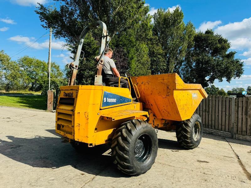 THWAITES 9 TONNE 4WD STRAIGHT TIP DUMPER C/W ROLE BAR *VIDEO*