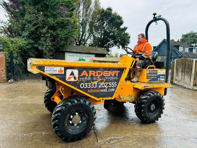 THWAITES 3 TONNE 4WD DUMPER *YEAR 2018, ONLY 1355 HOURS, ROAD REGISTERED* 