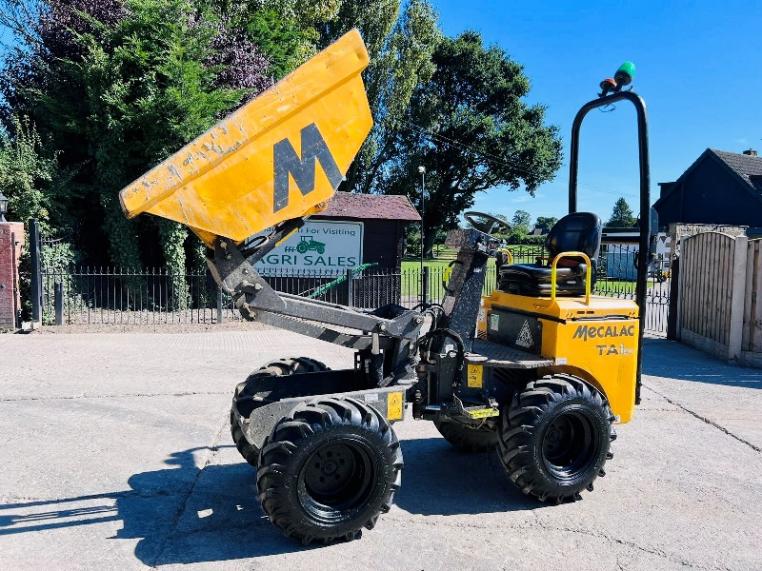 MECALAC TA1 1 TON HIGH TIP DUMPER YEAR 2018 C/W ROLE BAR *VIDEO*