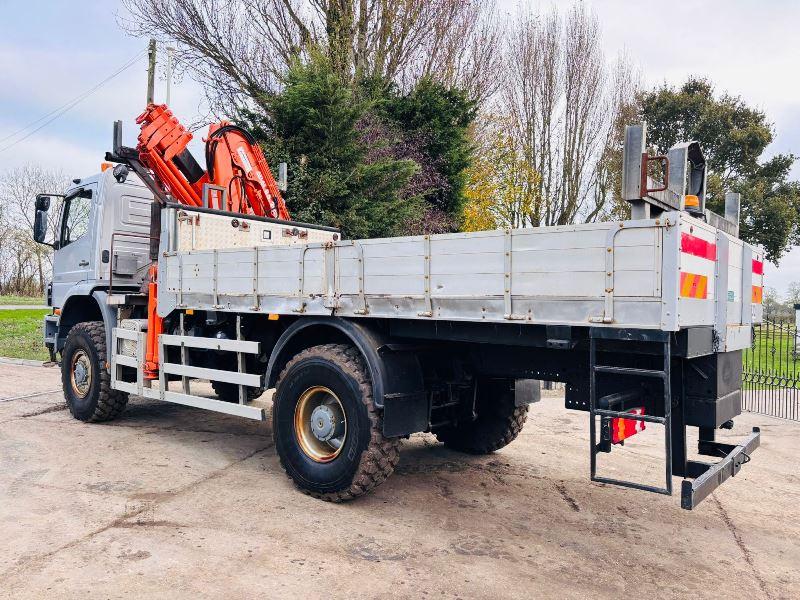 MERCEDES 1828A 4X4 LORRY *296918 KMS* C/W ATLAS 8502 5 X PUSH OUT CRANE 