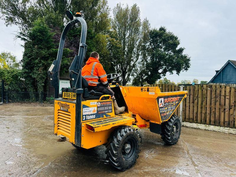 THWAITES 3 TONNE 4WD DUMPER *YEAR 2018, ONLY 1355 HOURS, ROAD REGISTERED* VIDEO*