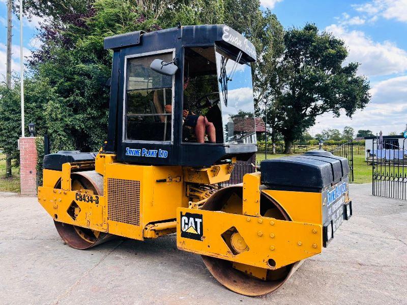 CATERPILLAR CB434 DOUBLE DRUM ROLLER C/W FULLY GLAZED CABIN *VIDEO*