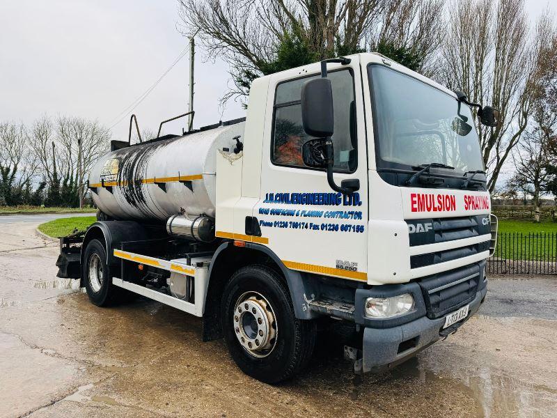 DAF CF65 4X2 SPECIALIST LORRY C/W TAR TANKER & AIR SPRAY BAR *VIDEO*