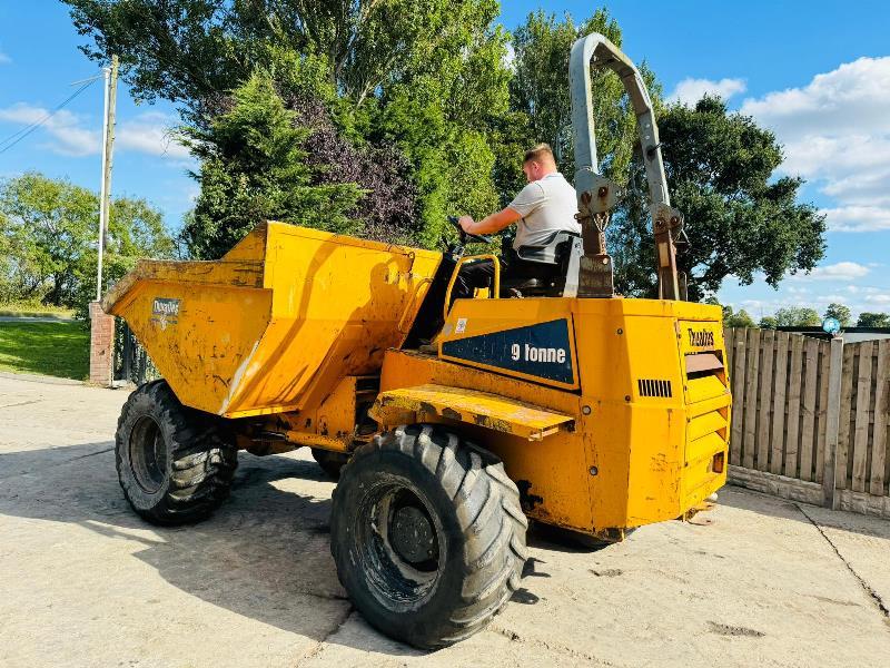 THWAITES 9 TONNE 4WD STRAIGHT TIP DUMPER C/W ROLE BAR *VIDEO*