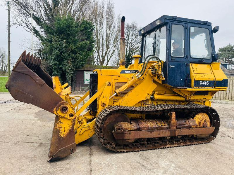 KOMATSU D41S TRACKED DROTT C/W THREE IN ONE BUCKET *VIDEO*