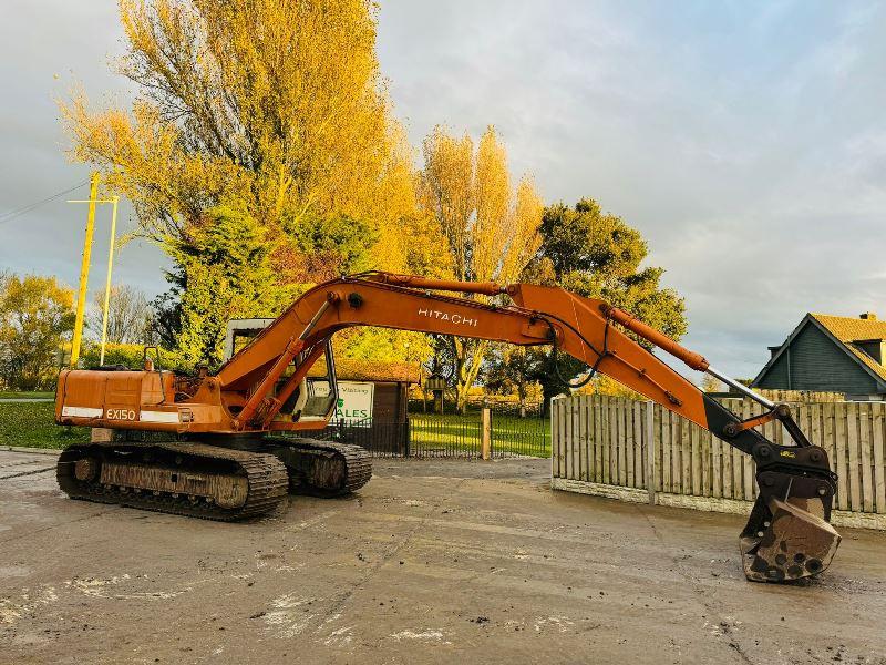 HITACHI EX150 TRACKED EXCAVATOR C/W QUICK HITCH & BUCKET *VIDEO*