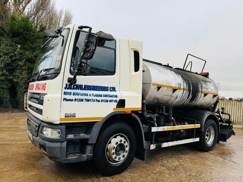 DAF CF65 4X2 SPECIALIST LORRY C/W TAR TANKER & AIR SPRAY BAR *VIDEO*