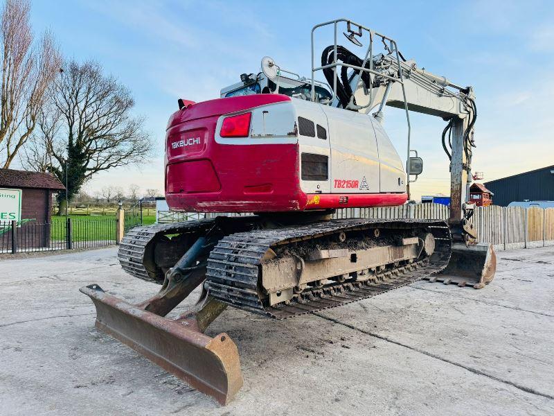 TAKEUCHI TB2150R EXCAVATOR *YEAR 2018, 5851 HOURS* C/W BLADE & PIPPED FOR GRAB