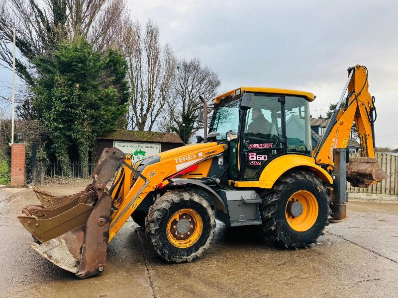 TEREX 860 ELITE 4WD BACKHOE DIGGER C/W EXTENDING DIG & 4 X BUCKETS *VIDEO*