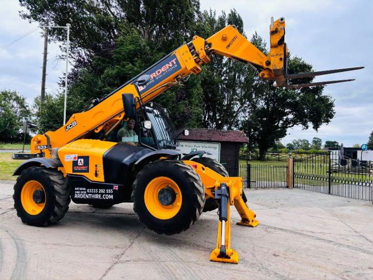 JCB 533-105 4WD TELEHANDLER *YEAR 2018, 10.5 METER REACH* C/W PALLET TINES *VIDEO*