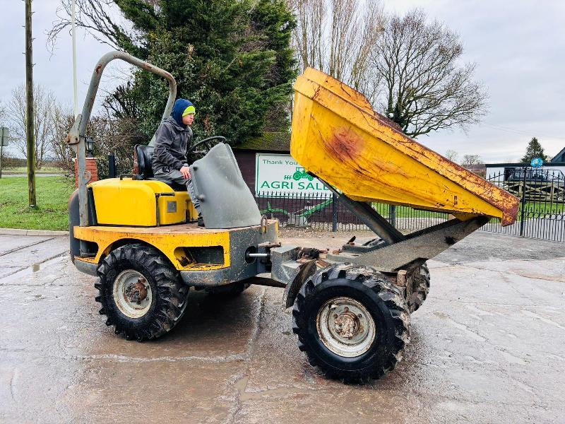 WACKER NEUSON 3001 4WD SWIVEL TIP DUMPER C/W ROLE BAR *VIDEO*