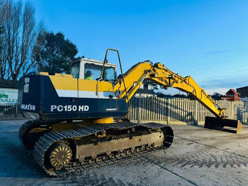 KOMATSU PC150HD TRACKED EXCAVATOR C/W BUCKET *VIDEO*