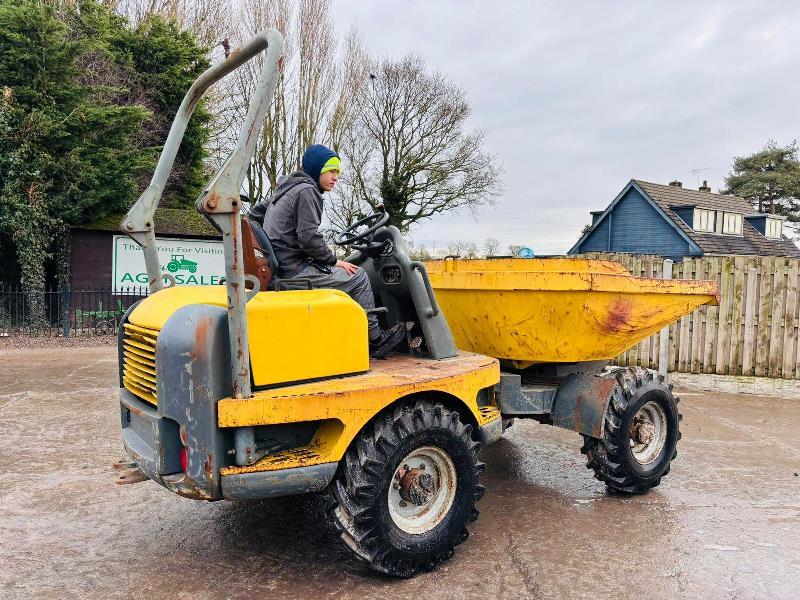 WACKER NEUSON 3001 4WD SWIVEL TIP DUMPER C/W ROLE BAR *VIDEO*