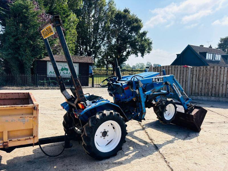 MITSUBISHI MT180HMD 4WD COMPACT TRACTOR C/W FRONT LOADER, BUCKET & TRAILER *VIDEO*