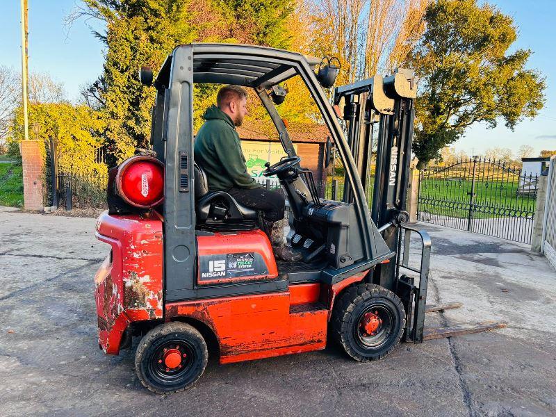 NISSAN 15 FORKLIFT C/W SIDE SHIFT *VIDEO*