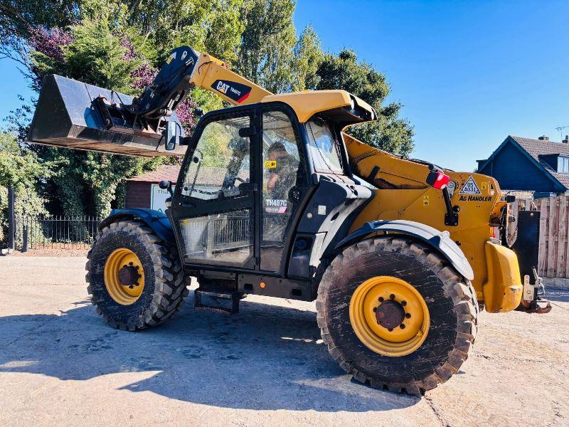 CATERPILLAR TH407C 4WD TELEHANDLER *AG-SPEC, YEAR 2016* C/W NEW BUCKET *VIDEO*