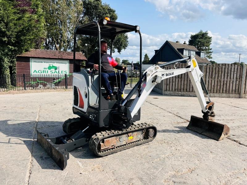 BOBCAT E17 TRACKED EXCAVATOR *YEAR 2019, 1467 HOURS* C/W EXPANDING TRACKS *VIDEO*