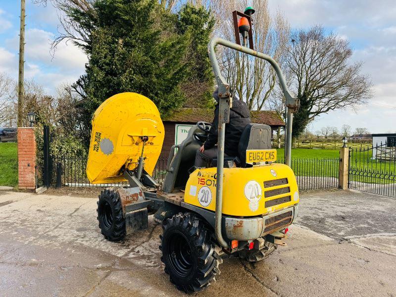 WACKER NEUSON 1501 4WD SWIVEL TIP DUMPER*1763 HOURS* C/W ROLE BAR *VIDEO*