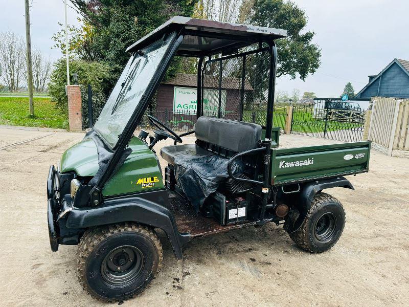 KAWASAKI 4WD MULE UTV C/W FRAME AND CANOPY 