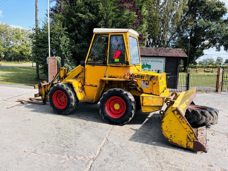 KRAMER 312 LOADING SHOVEL C/W BUCKET, PALLET TINES & SPARE WHEEL *VIDEO*