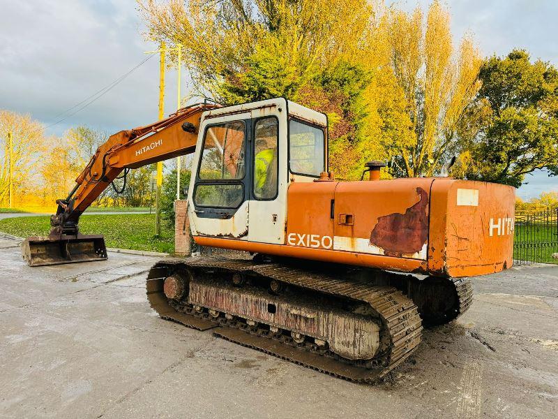 HITACHI EX150 TRACKED EXCAVATOR C/W QUICK HITCH & BUCKET *VIDEO*