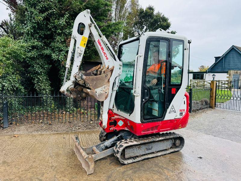 TAKEUCHI TB216 TRACKED EXCAVATOR *YEAR 2019, ONLY 1881HOURS* C/W 3 X BUCKETS 