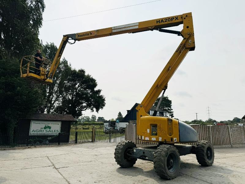 HAULOTTE HA20TPX AIREL PLATFORM *20M REACH, YEAR 2012* C/W 4 WHEEL STEER *VIDEO*